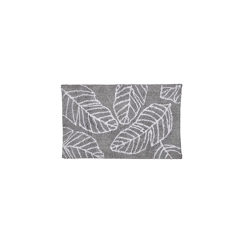Fusion - Grey Leaf Bath Mat (50 x 80cm) -
