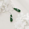 POPLYKE Teardrop Jade Dangle Earrings for Women 925 Sterling Silver