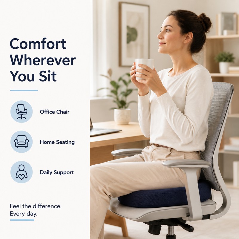 Donut Seat Cushion for Everyday Sitting Comfort – High-Density Foam