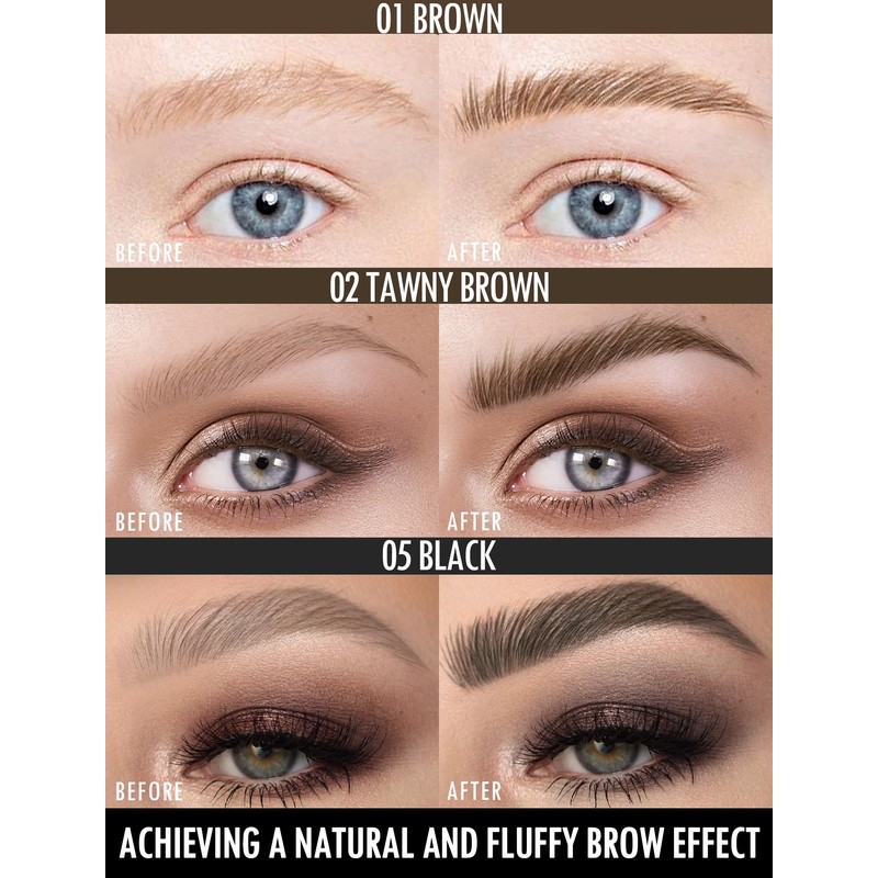 Anglicolor Lapiz De Cejas,Delineador de Cejas LíQuido,Cepillo Cejas Secado Rápido,Efecto
