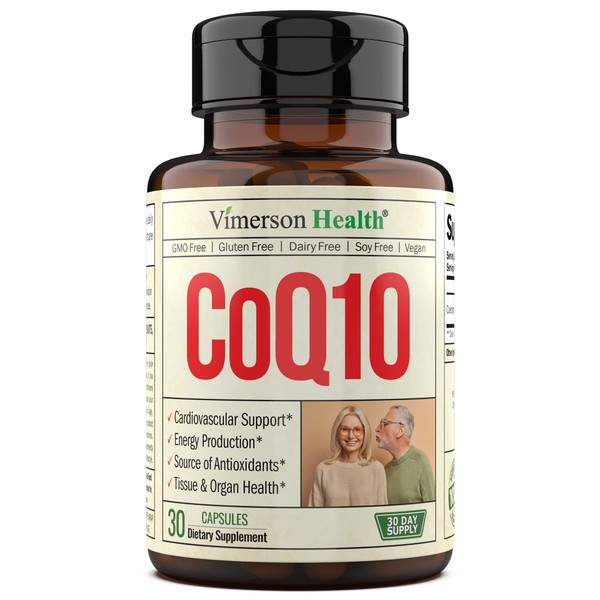 CoQ10 200mg - High Absorption Coenzyme Q10 Supplement - Antioxidant Supplement for Energy Production - Vegan Co-Q 10 Supplement, 200 mg. One a Day - 30 Days Supply. Made in The USA