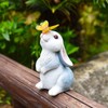 Bunny Outdoor Garden Statues Resin 600mAh Warm Light Rabbit with