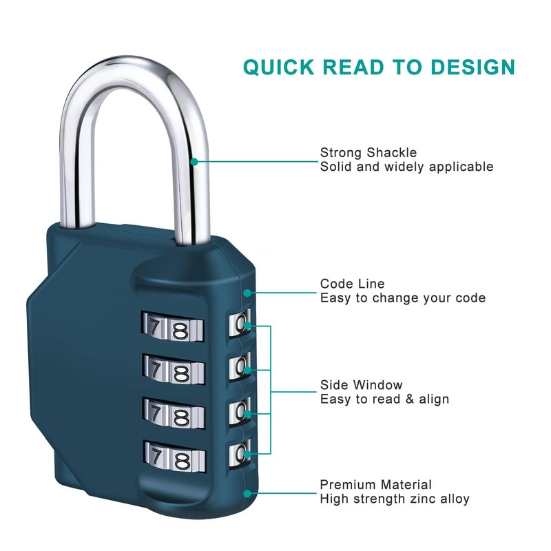 ZHEGE Combination Padlock for Locker, Code Padlock Outdoor or Fence