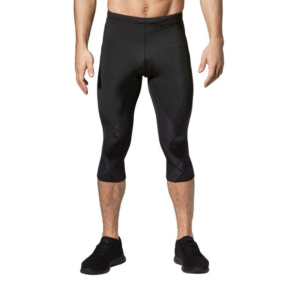 CW-X Men's Stabilyx Joint Support 3/4 Compression Tight, Black, Small
