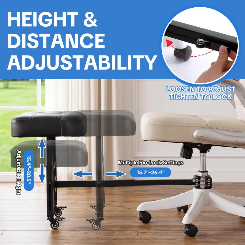 Office Chair Footrest Attachment, Adjustable Height & Distance