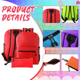 Silkfly 12 Pcs School Backpacks for Students with 12 Zipper Pencil Pouch Lightweight Bookbags Bulk School Supplies(Bright Color)