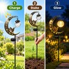 Solar Hummingbird Moon Garden Light – Crackle Glass LED Stake,