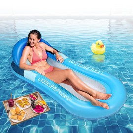Udbrud Inflatable Water Hammock, Air Mattress, Pool Hammock with Mesh, Portable Inflatable Floating Pool Float, Inflatable Water Hammock for Armchairs, Mattresses, Seat, Swimming Mattress