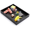 SUMNACON Desktop Organizer Tray Leather PU Tray Bath Bathroom Vanity Tray Organizer (Black)