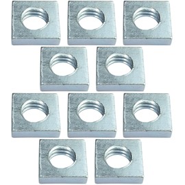 AERZETIX - C49558 - Set of 10 Square Nuts M6 Flat Low Profile 10.0 x 3.0 mm Thread Metric Female Internal Thread - Carbon Steel