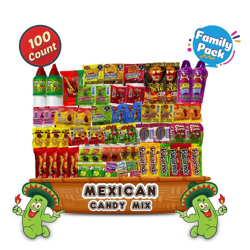 Mexican Candy Mix Bag Family Pack (100 Count) Sweet, Sour