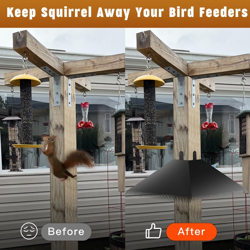 TSSOIYLR Metal Squirrel Baffles with Spikes - Galvanized Steel Squirrel