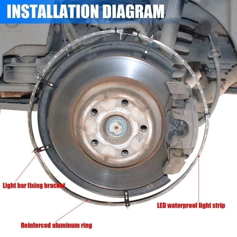 Gearzaar 4x15.5'' RGB Wheel Ring Lights LED Light For Truck