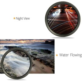Yangers variable neutral density nd filter 2-32 - 400 52mm, adjustable ND2 to ND400 (8 stops) set kit for Canon Nikon Sony DSLR camera with storage box