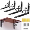4 Pack Decorative Shelf Brackets, Wall Mounted Floating Shelf Brackets,