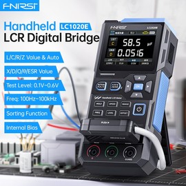FNIRSI LC1020E 100kHz LCR Meter, 19,999 Counts Resistor Inductor Capacitor Tester, Auto Component Detect, Measures ESR/Q/D/θ/X, 2.8” Color TFT, Dual Parameter Display, Sorting & Open/Short Calibration