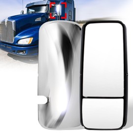 Power Heated Chrome Door Mirror for Kenworth T660 T170 T270 T370 T440 T470 T660 T800 (2008-2016)，Kenworth T660 Door Mirror (Driver/Left Side)