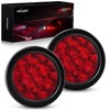 Nilight - TL-18 2PCS 4" Round Red LED Trailer Tail