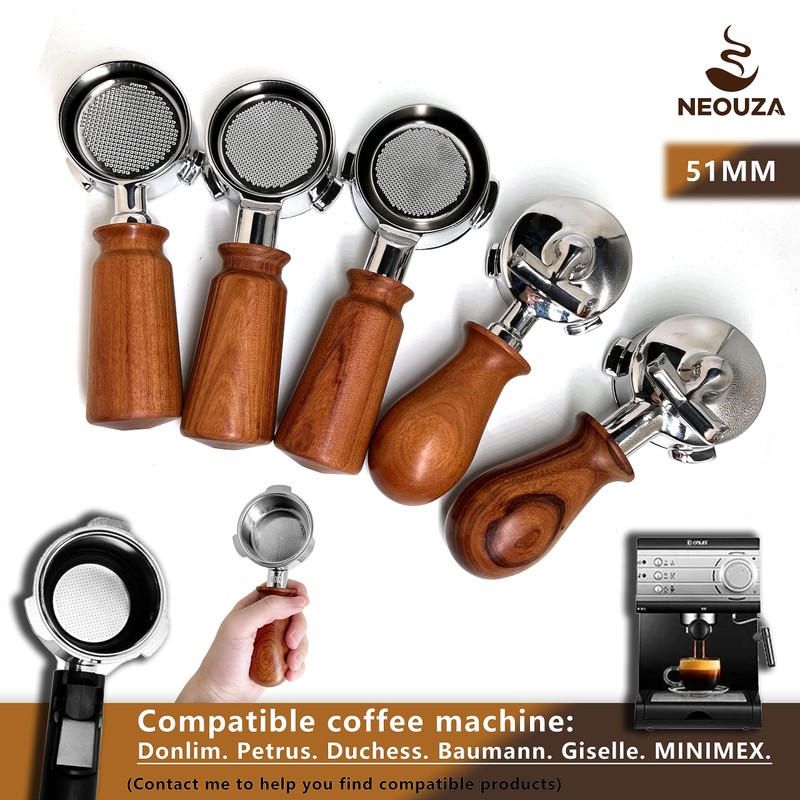 NEOUZA 51mm Bottomless Portafilter Compatible with Swan Retro, E6EC1, Gevi,
