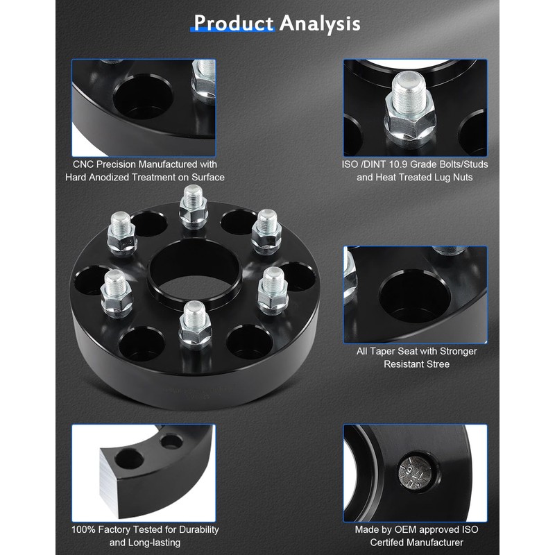 ECCPP 4X 1.5in 6x5.5 to 6x120 Wheel Adapter for Chevy
