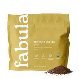 Fabula Organic Instant Decaf Coffee - Low Acid, Mold Free, Premium Arabica Beans, 90g