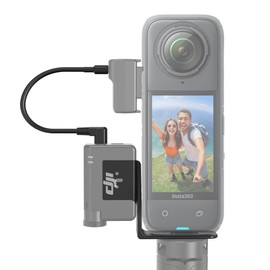 CYNOVA Insta 360 x4 DJI Mic Mini Mount, Invisible Mic Bracket for insta360 x4 Accessories, Compatible with Insta360 X4 / X3（with 3.5mm Audio Cable）