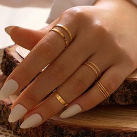 Inateannal Boho Stackable Knuckle Rings Gold Midi Finger Rings Stacking Rings Set Knuckle Joint Finger Ring Vintage Midi Rings for Women and Girls