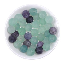 Natural Stone Beads 8mm Matte Fluorite Beads Gemstone Beads Round Loose Beads Crystal Energy Stone Healing Power for Jewelry Making DIY,1 Strand 15"