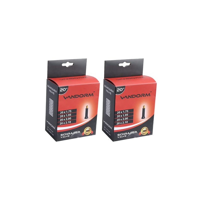 2 PACK Vandorm 20" x 1.75" - 2.10" Bicycle Butyl