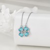 YFN Four Leaf Clover Necklace for Women Sterling Silver Turquoise