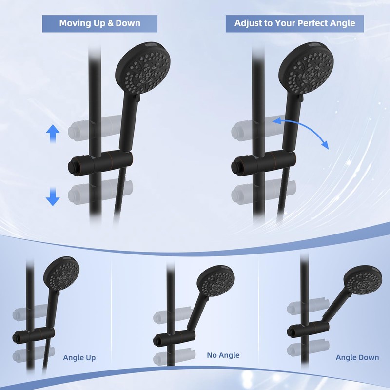 Hibbent Adjustable Shower Head Holder for Slide Bar, Universal 18.5-25mm