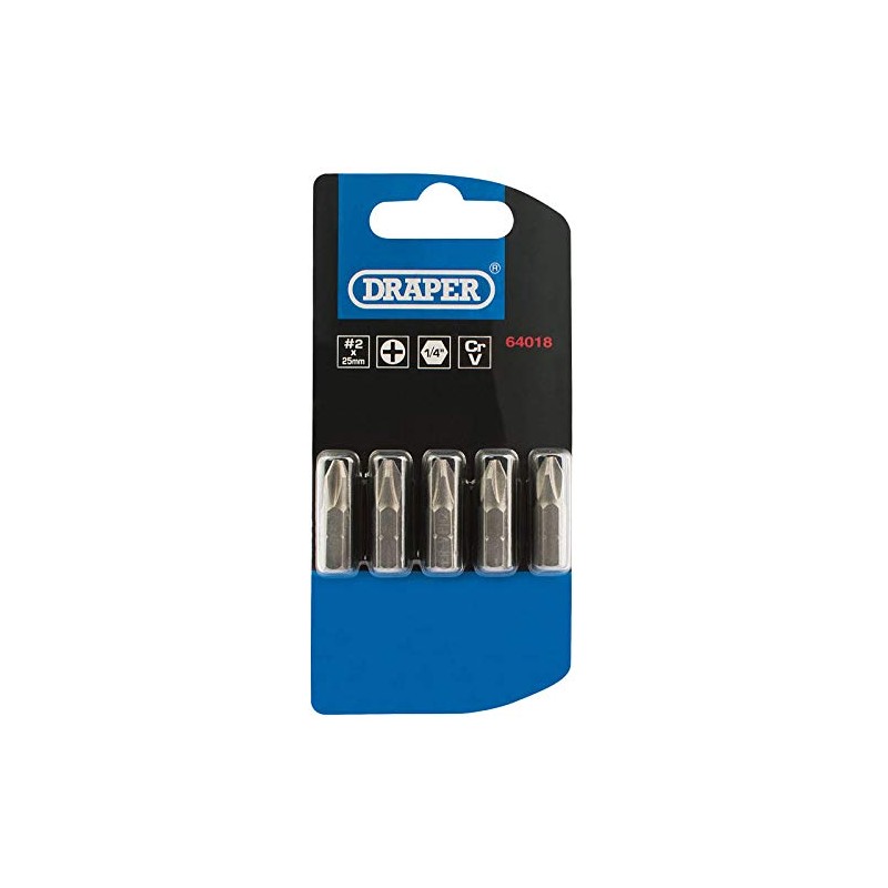 Draper 64314 No.1 1/4" Hex Cross Slot Insert Bit 75mm