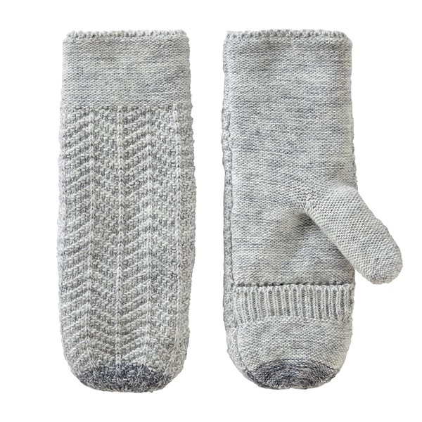 VIA BY SKL STYLE Women's Recycled Knit Mittens, Dove Grey,