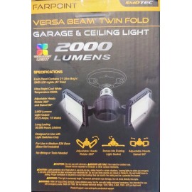 Farpoint- Versa Beam Twin Fold Garage & Ceiling Light 2000 Lumens