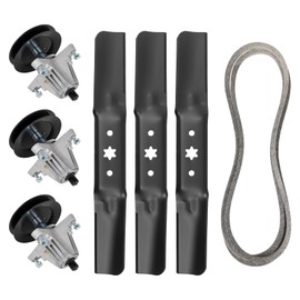 Lawn Mower Deck Rebuild Kit for 54 Inch Cub Cad et/MT D RZT L54 S54 L54KH L54KW S54KH Z6600 Z6900 Includes 3 Spindle 618-06978, 3 Blade 742-05056A, 1 Belt 954-04329