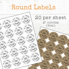 Thanksgiving Party Favors - In All Things Give Thanks - Rustic autumn decor, table decoration, gift for guests - 20 2in round Stickers, Optional cellophane favor bags