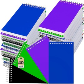 Leelosp Small Spiral Notebooks 3'' x 5'' Mini Memo Notepads Pocket Size Steno Pads with Lined & Wire Bound for End of Year School Gifts Office Nurse Essentials, 75 Sheets/Pad(40 Pcs,Dark Color)