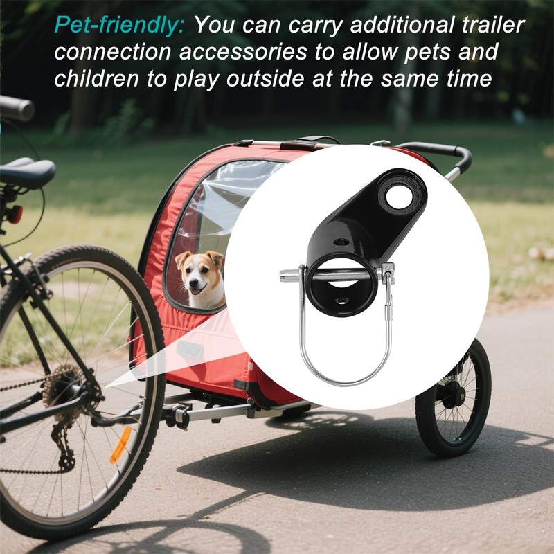 Bike Trailer Hitch Connector, Stable Metal Bicycle Tow Coupler Attachment