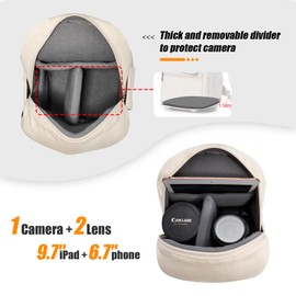 Cwatcun Camera Bag Crossbody Shoulder Messenger Camera Case, Lightweight DSLR/SLR/Mirrorless Photography Bag with Tripod Holder and Rain Cover for Canon, Nikon, Sony, Fuji Cameras, Lens Accessories