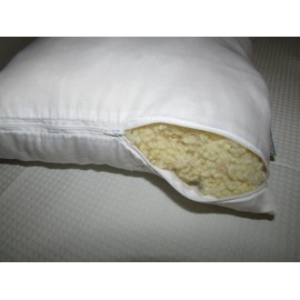 Pillow with 100% Virgin Wool, Cotton Cover, Made in Germany (40 x 80)