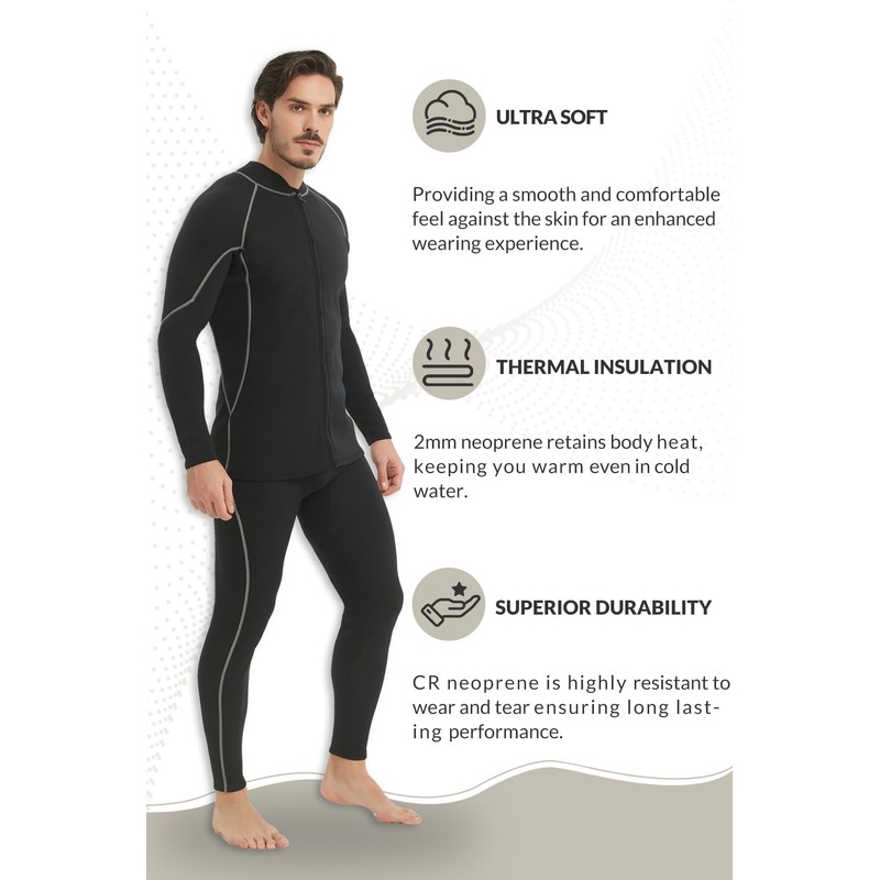 Lemorecn Wetsuit Pants for Men 2mm, Super Stretch Neoprene Wetsuit