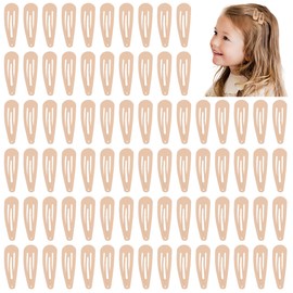 BBGifts 80 Pack Khaki 5cm/2 Inches Craft Snap Hair Clips DIY Naked Non-slip Hair Barrettes for Women Baby Girls Toddlers Kids Hair Accessories Bulk
