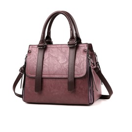 NICOLE & DORIS Women Top Handle Bag Vintage Shoulder Bag Ladies Handbags Designer Crossbody Bag PU Leather Work Bag Clutch Bag Medium Size Purple