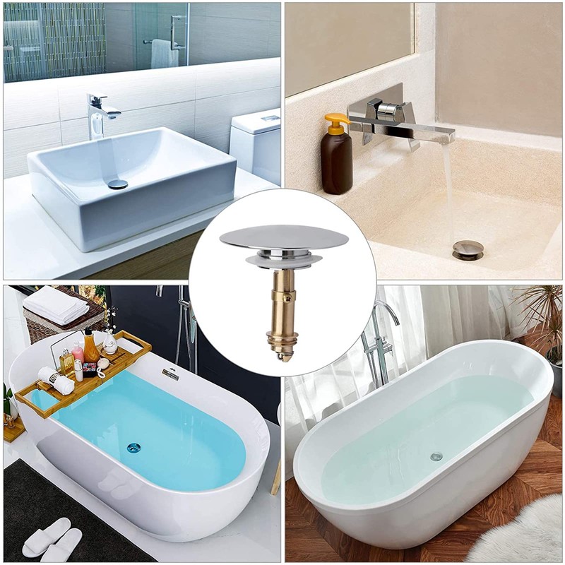 Pop Up Click Clack Plug,66mm Pop-up Stopper, Push Sink Drain