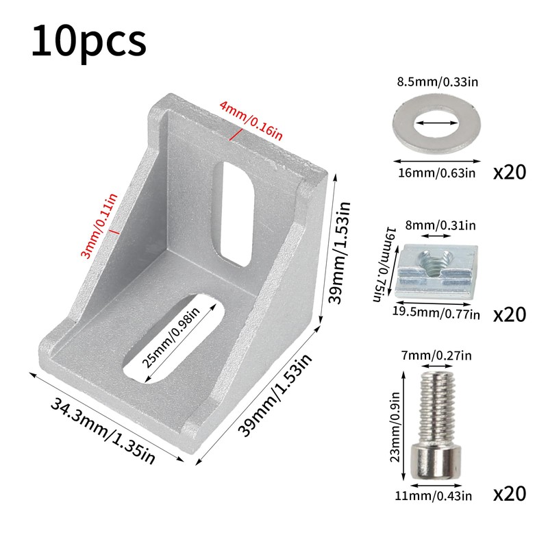 NAHUAA Mounting Material Angle Aluminium Profile 40 x 40 Groove
