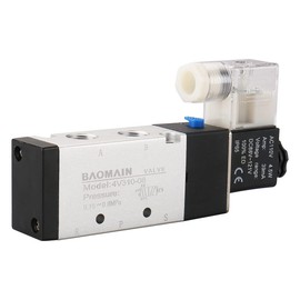 Baomain Pneumatic Solenoid Air Valve 4V310-08 AC110V 5 Way 2 Position PT 1/4 Internally Piloted Acting Type Single Electrical Control