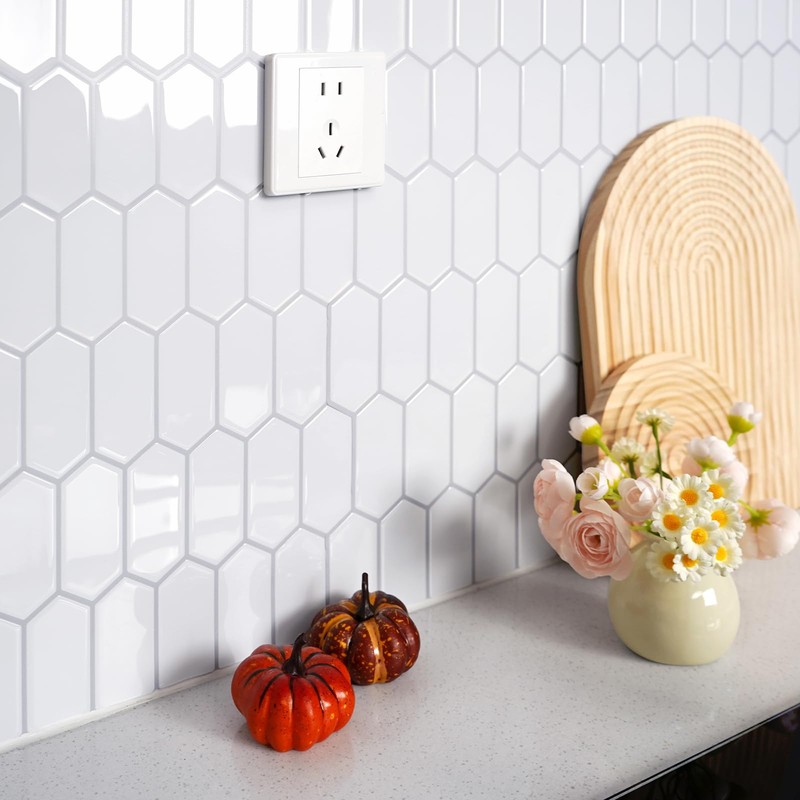 Vamos Tile Upgraded Thicker Design Backsplash Tile Peel and Stick,