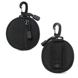 ZACAGO Coin Pouch for Men Tactical Belt Pouch Key Pouch Backpack Accessories Tactical Vest Attachments Small Molle Pouch EDC Wallet Travel Pill Container Portable (Black 2 Pack)