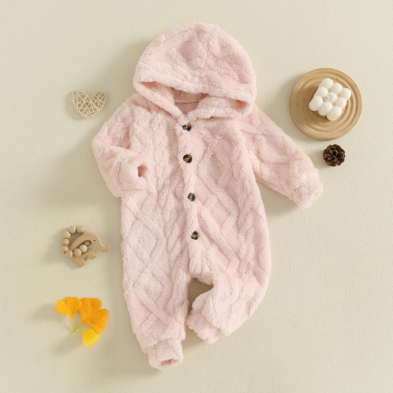 XIXIMAON Infant Baby Fluffy Snowsuit Plaid Butterfly Print Long Sleeve