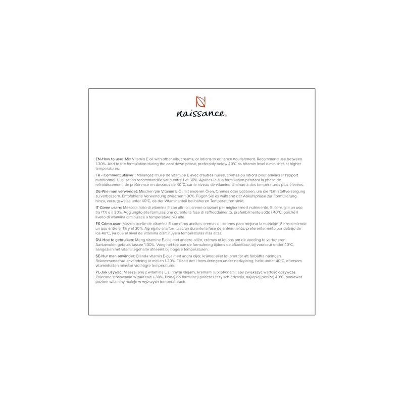 Naissance Naissance Vitamin E Oil (no. 807) 60ml - for